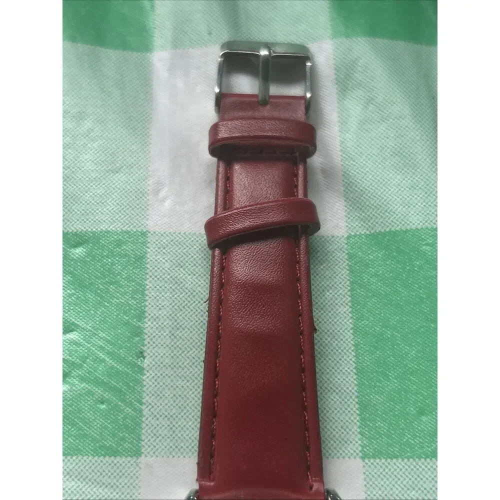 Merona Silver Tone Red Band Women’s Quartz Watch